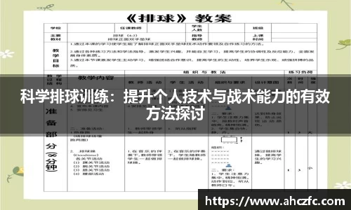 科学排球训练：提升个人技术与战术能力的有效方法探讨